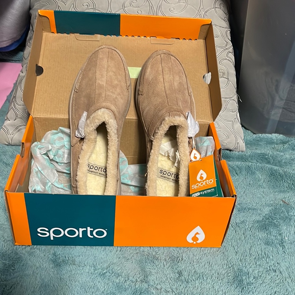New beige clogs size 10